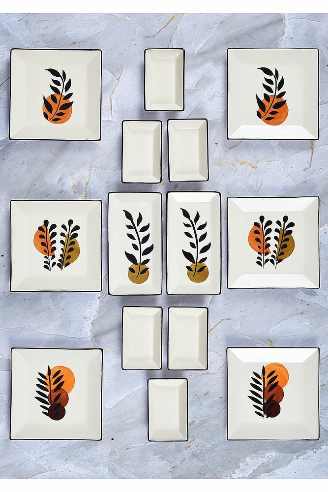 LeafArt Kahvaltı Takımı 14 Parça 6 Kişilik El Dekoru