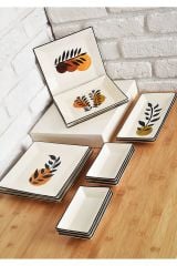 LeafArt Kahvaltı Takımı 14 Parça 6 Kişilik  El Dekoru