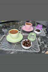 2 Li Şeffaf Sunum Tepsisi Kristal Kahve Sunum Tepsisi