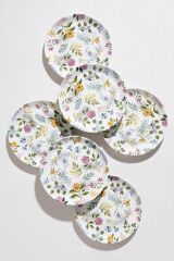 6'lı Pasta Tabağı Flowers Desen Dijital Baskı 20cm Yuvarlak Pasta Tabak Seti