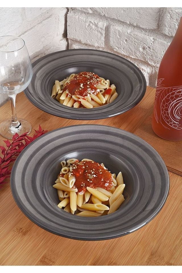 GUSTO 2'li Makarna Tabağı 25 cm Siyah siyah - Tek Ebat